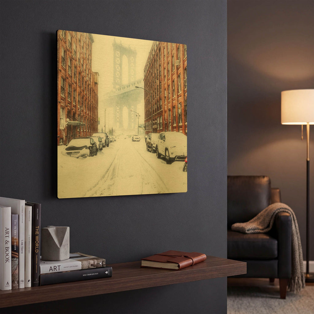 'The New York Blizzard 2' By Bruce Getty Gold Metal Wall Art
