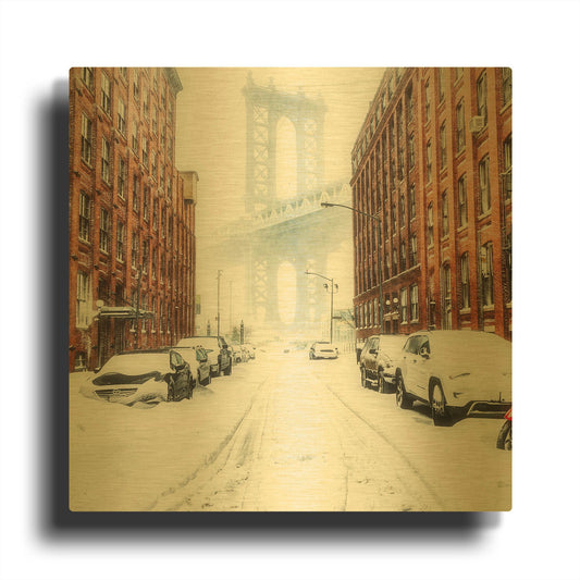 'The New York Blizzard 2' By Bruce Getty Gold Metal Wall Art