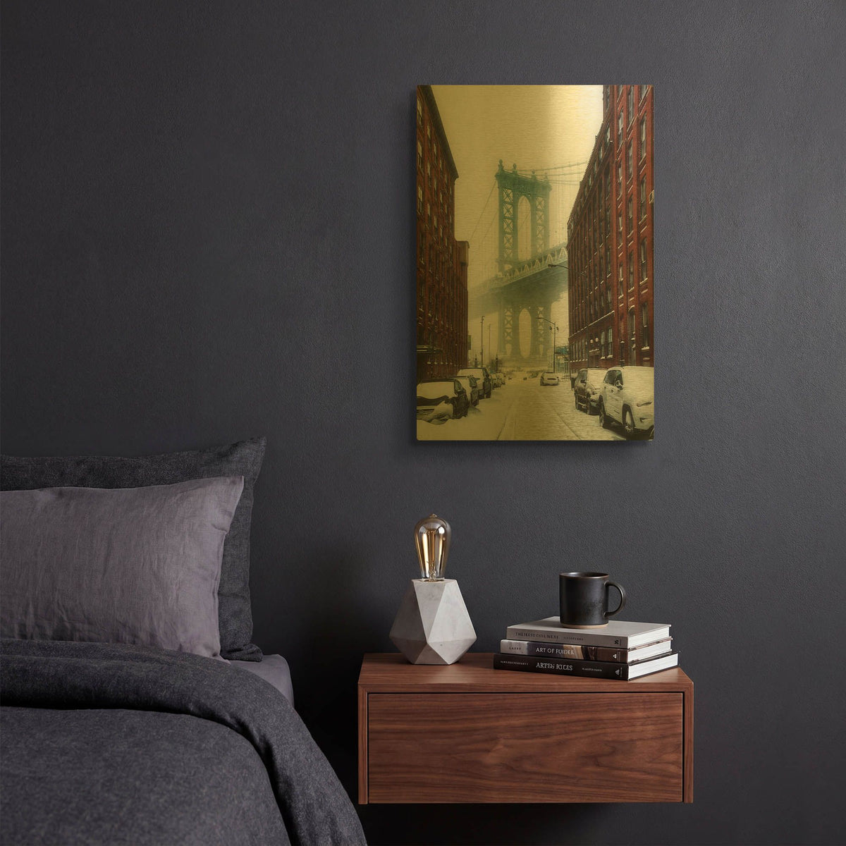'The New York Blizzard' By Bruce Getty Gold Metal Wall Art
