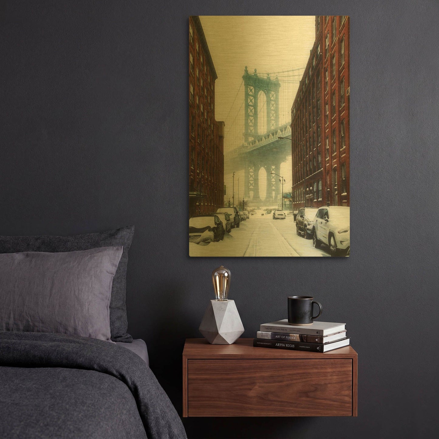 'The New York Blizzard' By Bruce Getty Gold Metal Wall Art