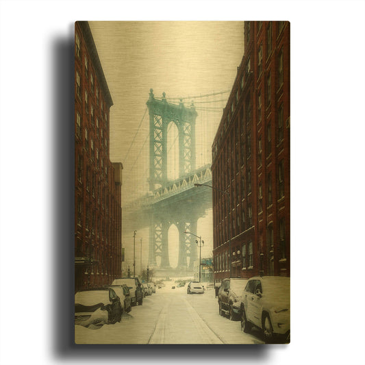 'The New York Blizzard' By Bruce Getty Gold Metal Wall Art