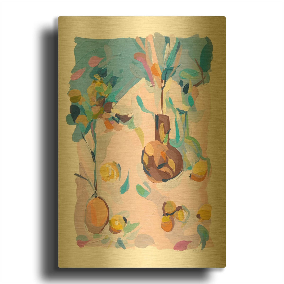 'Still Life 25' By Joanne Hastie Gold Metal Wall Art