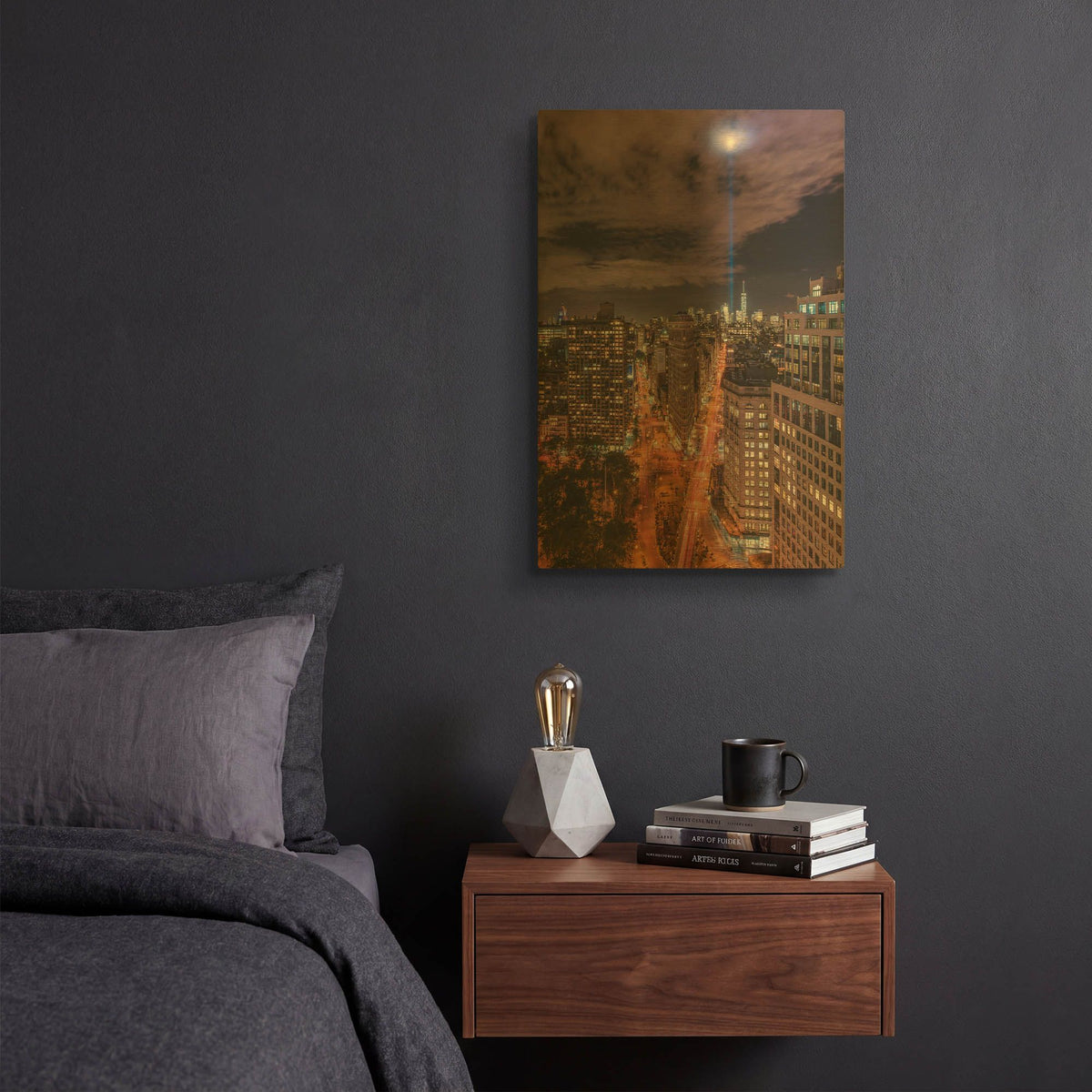 'Tribute Lights Flatiron District' By Bruce Getty Gold Metal Wall Art