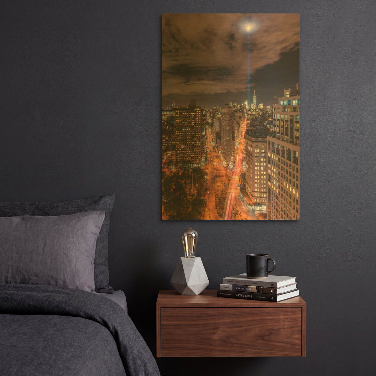 'Tribute Lights Flatiron District' By Bruce Getty Gold Metal Wall Art
