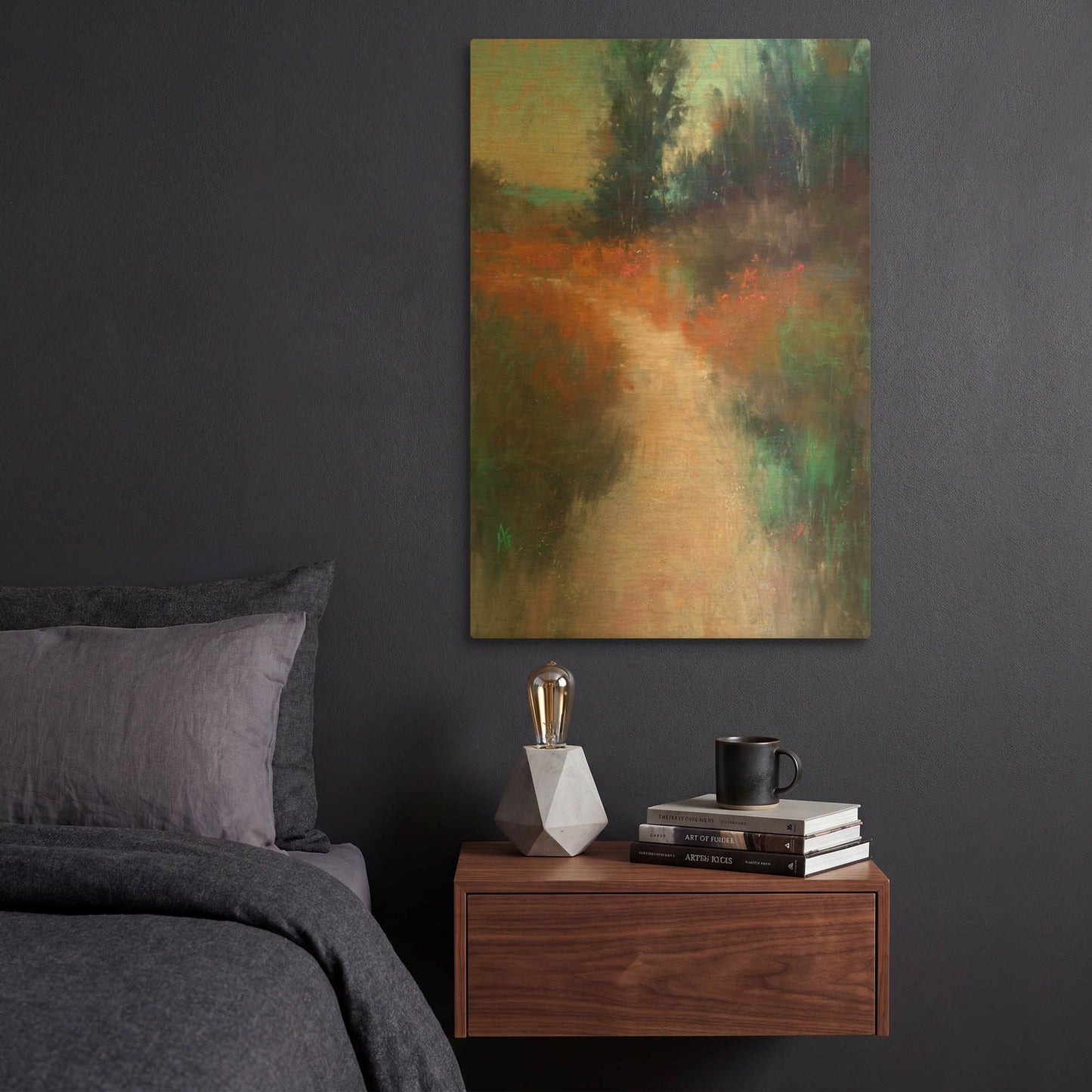 'Behind the Trees' By Alejandra Goss Gold Metal Wall Art