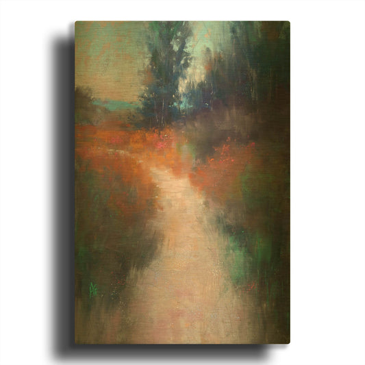 'Behind the Trees' By Alejandra Goss Gold Metal Wall Art