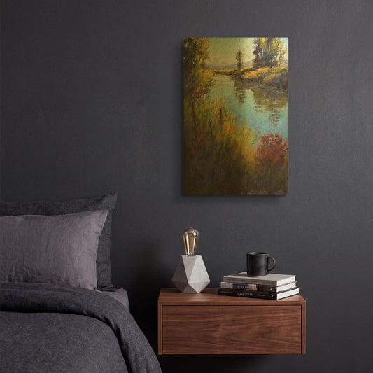 'Looking Down the Slough' By Alejandra Goss Gold Metal Wall Art