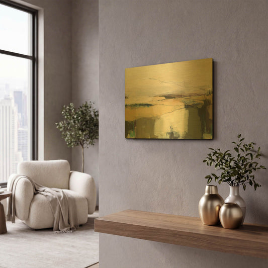 'Midcoast 1' By Amanda Hawkins Gold Metal Wall Art