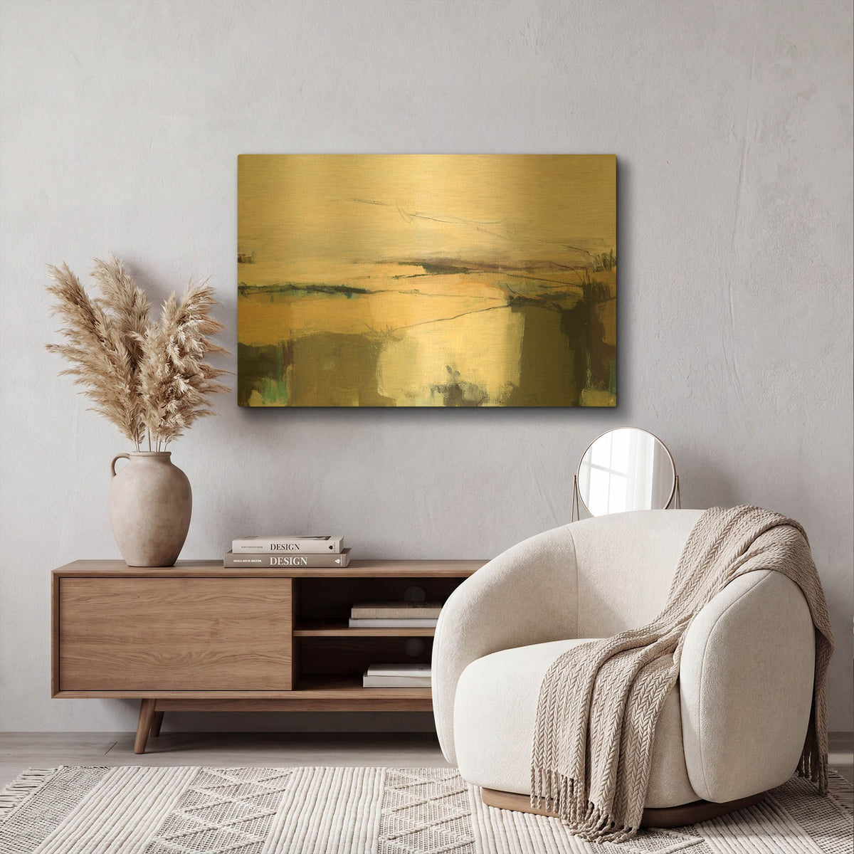 'Midcoast 1' By Amanda Hawkins Gold Metal Wall Art