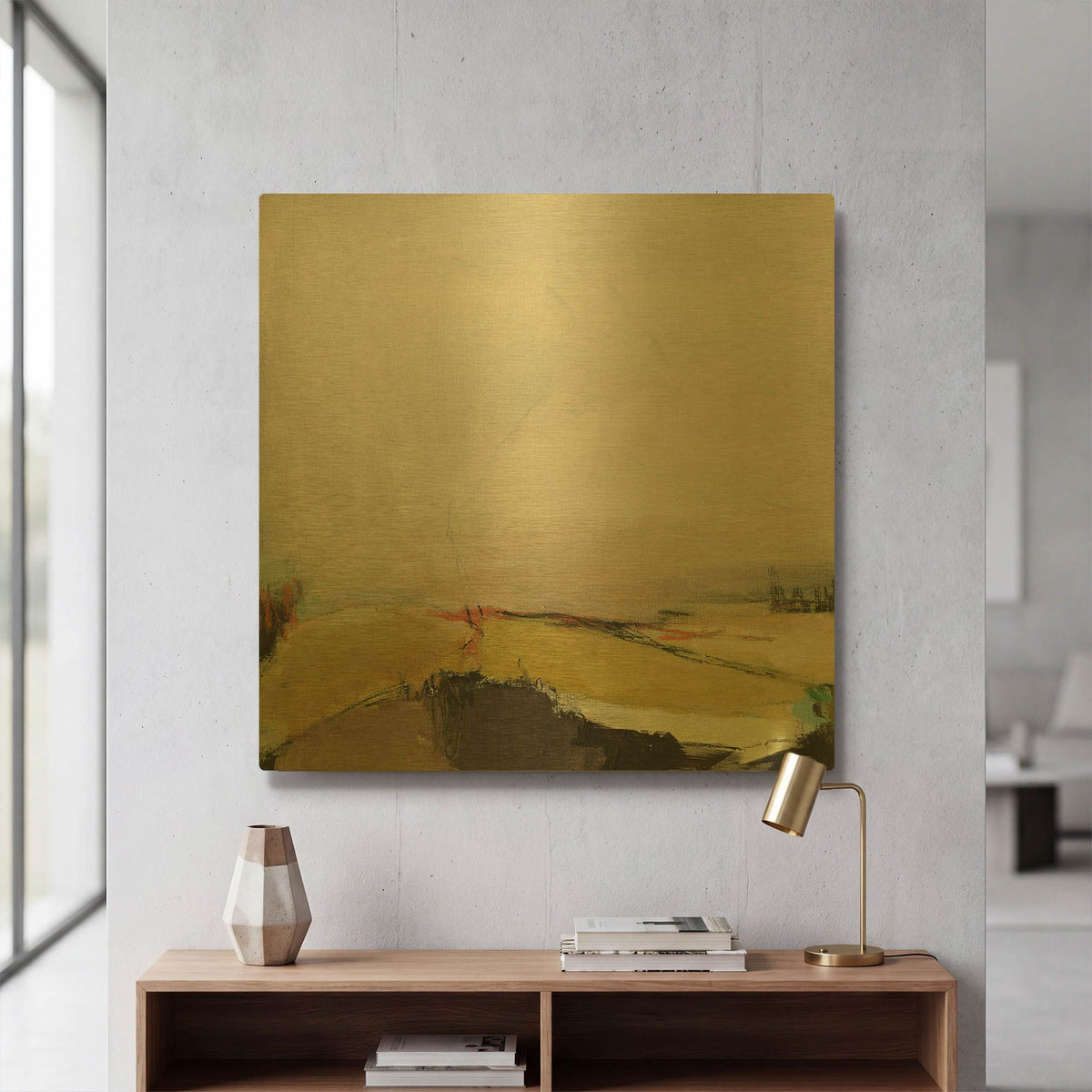 'Midcoast 2' By Amanda Hawkins Gold Metal Wall Art