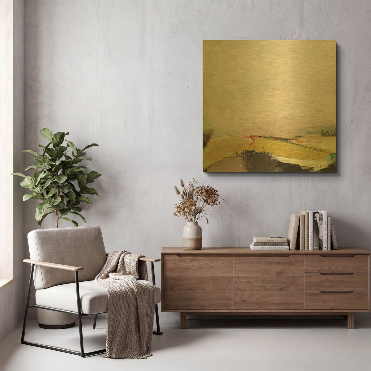 'Midcoast 2' By Amanda Hawkins Gold Metal Wall Art