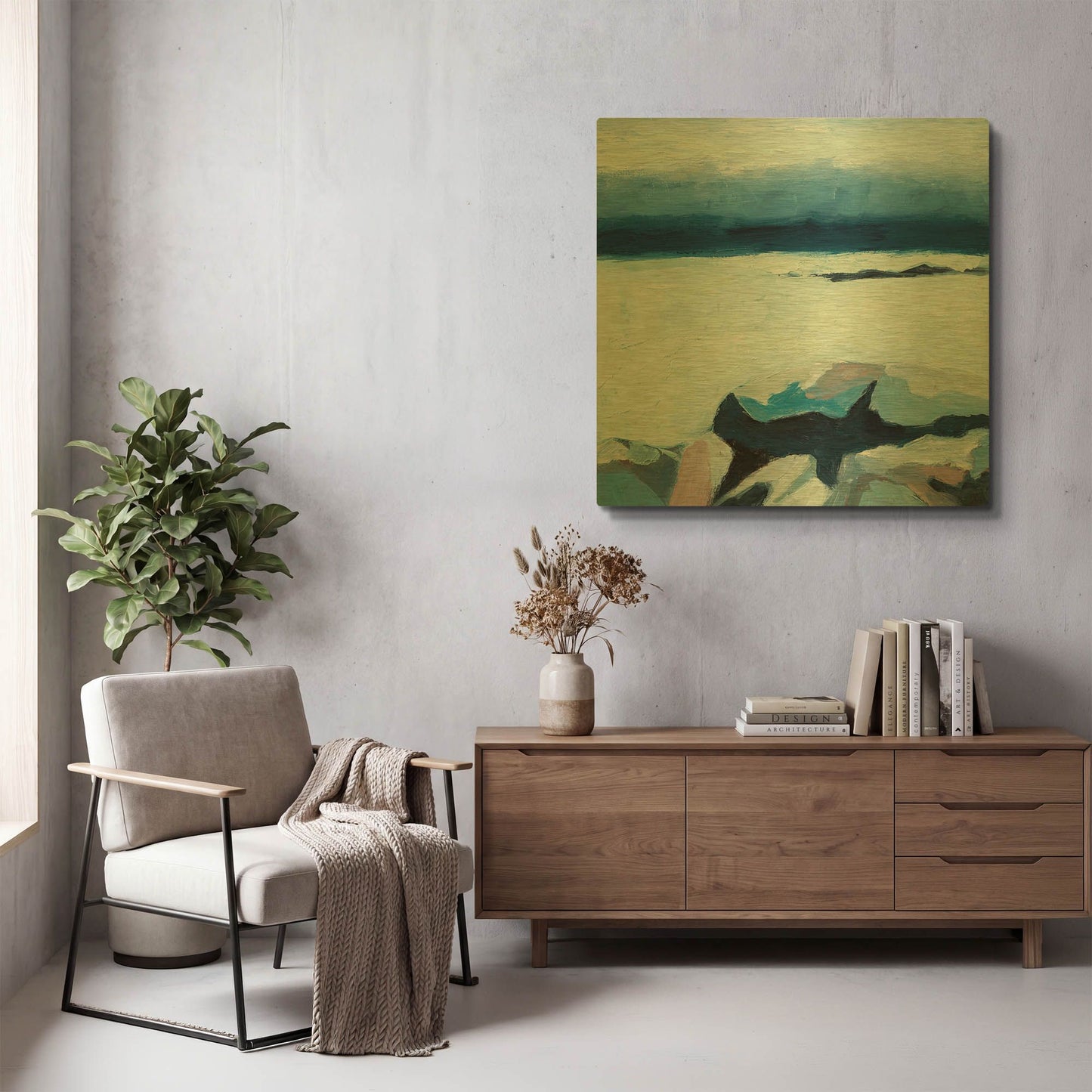 '6 AM' By Ann Gordon Gold Metal Wall Art