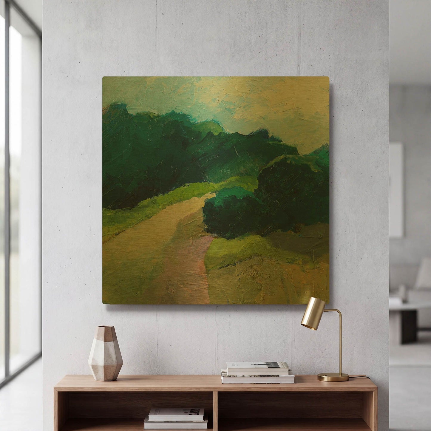 'A Different Day A Different Walk' By Ann Gordon Gold Metal Wall Art