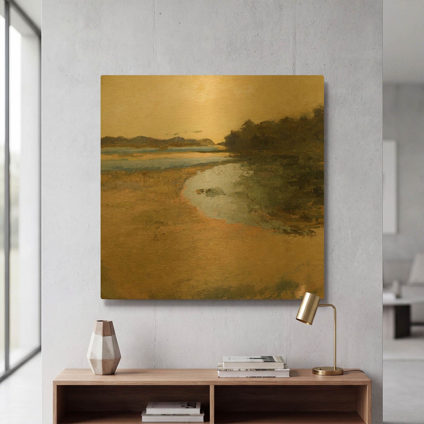 'Brave Boat Harbor' By Ann Gordon Gold Metal Wall Art