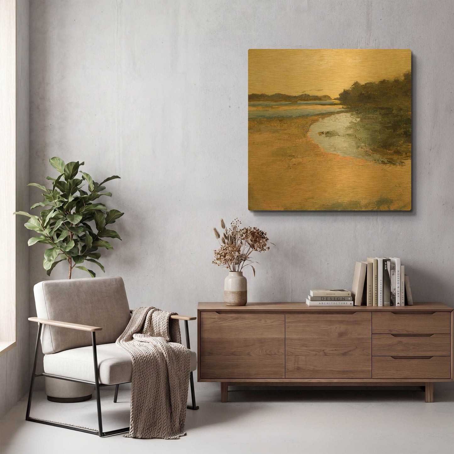'Brave Boat Harbor' By Ann Gordon Gold Metal Wall Art