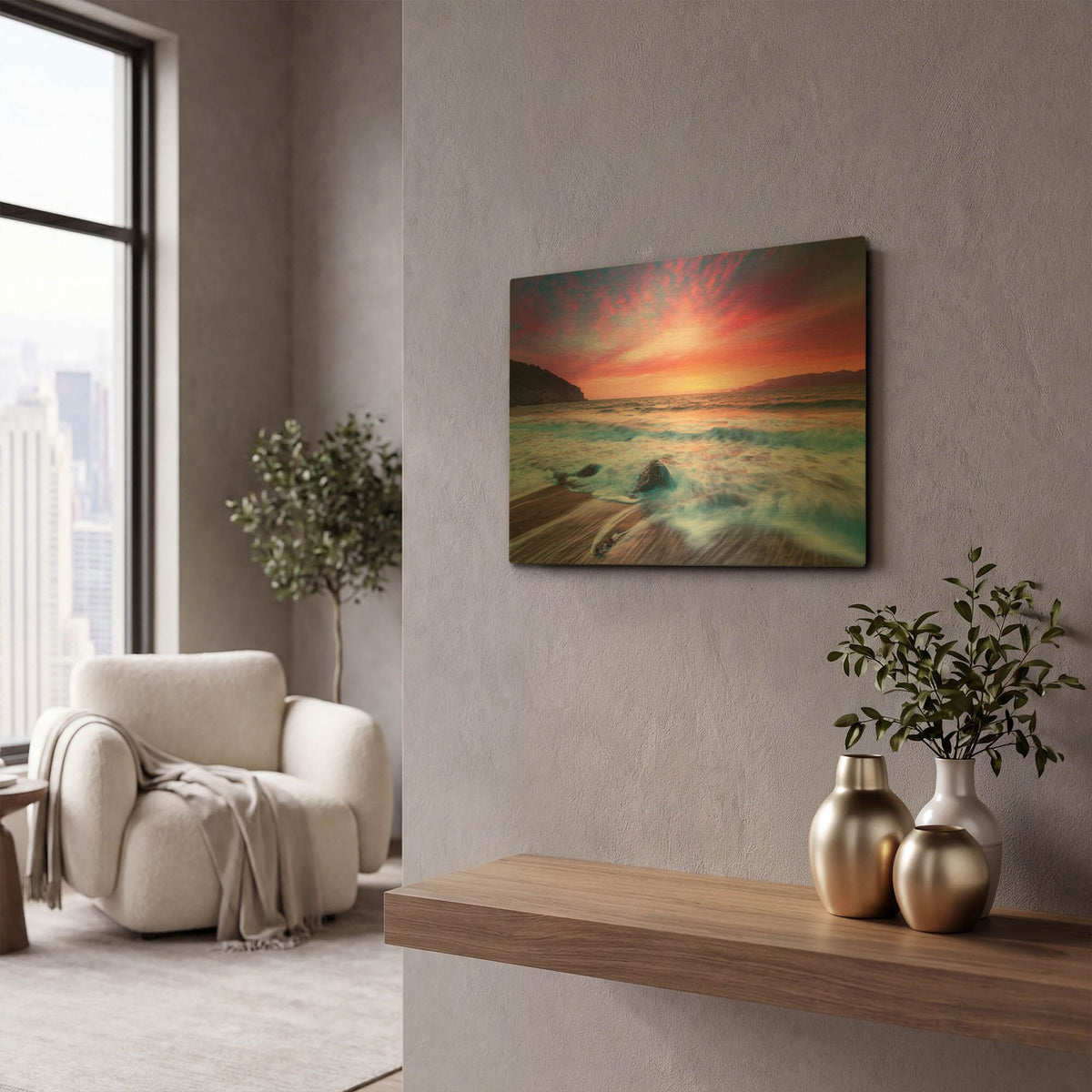 'Distant Glow' By Ann Gordon Gold Metal Wall Art