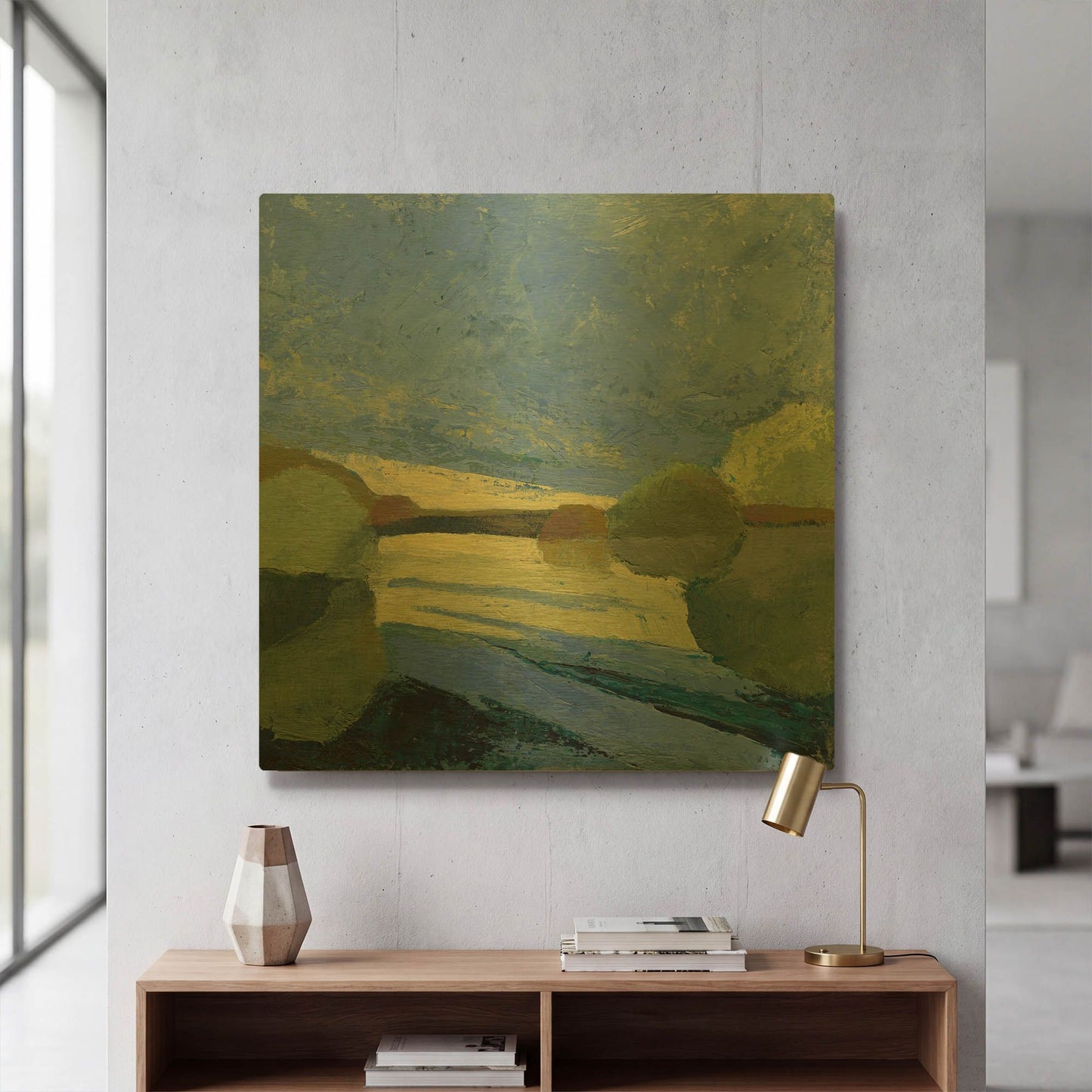 'From The Bridge' By Ann Gordon Gold Metal Wall Art
