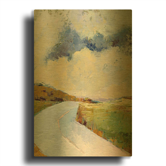 'One Cloud One Road' By Ann Gordon Gold Metal Wall Art