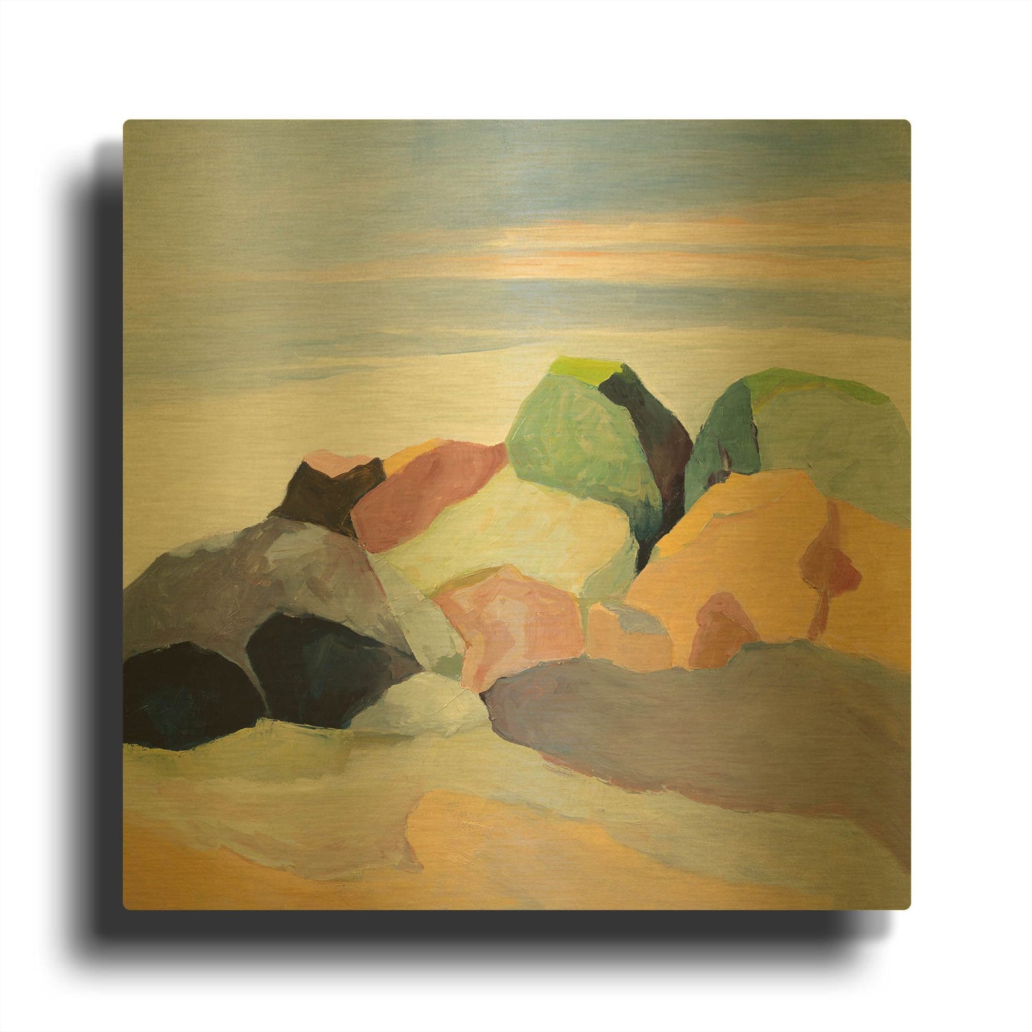 'Rockscape' By Ann Gordon Gold Metal Wall Art