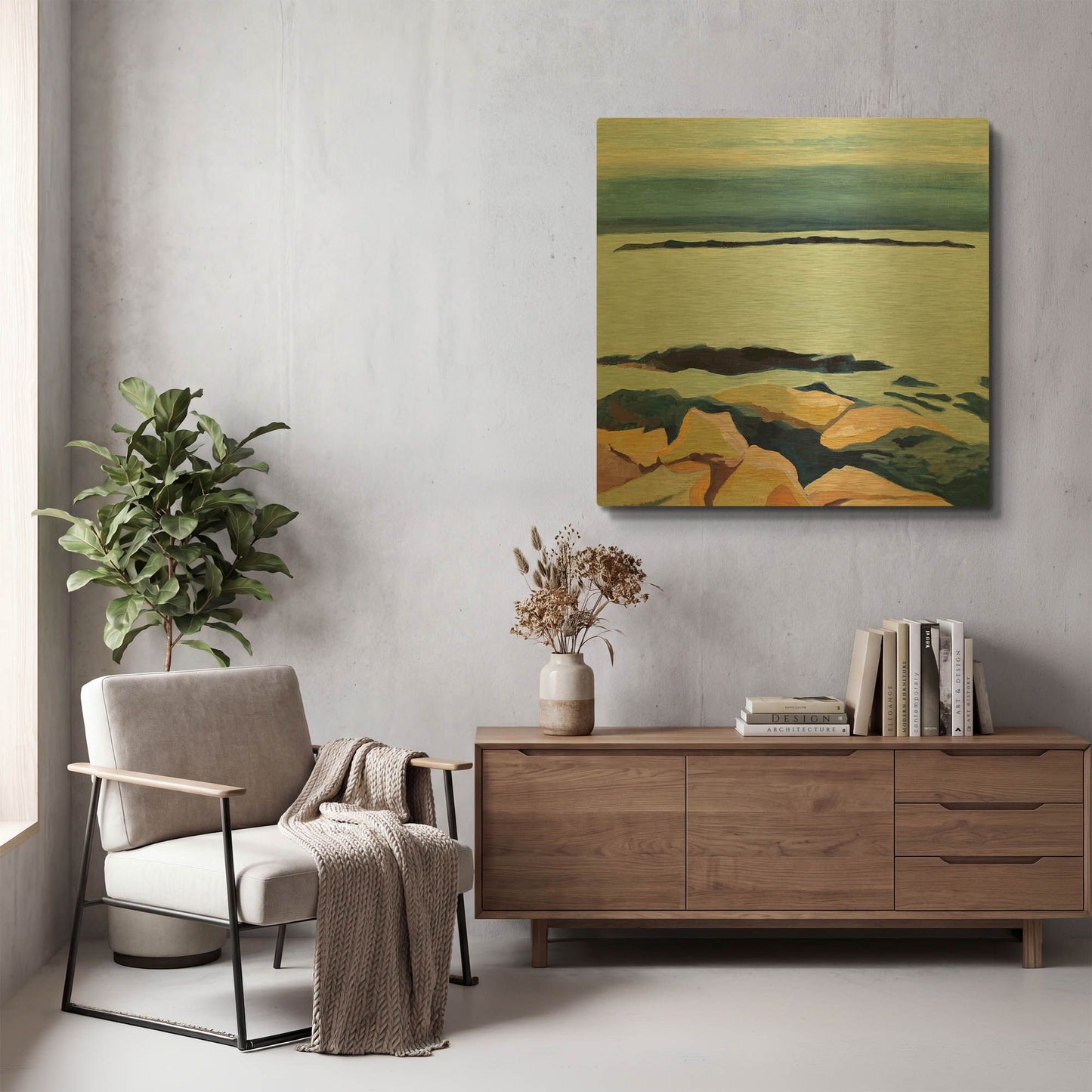 'Winter Walking' By Ann Gordon Gold Metal Wall Art