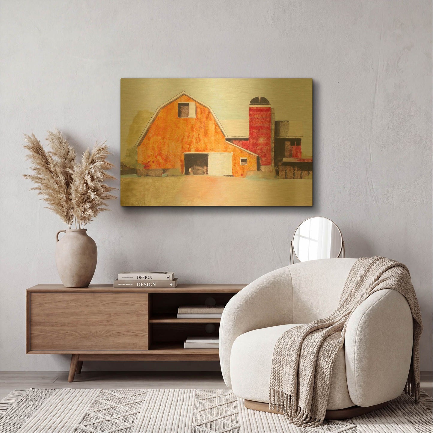 'Barn No. 3' By Anthony Grant Gold Metal Wall Art