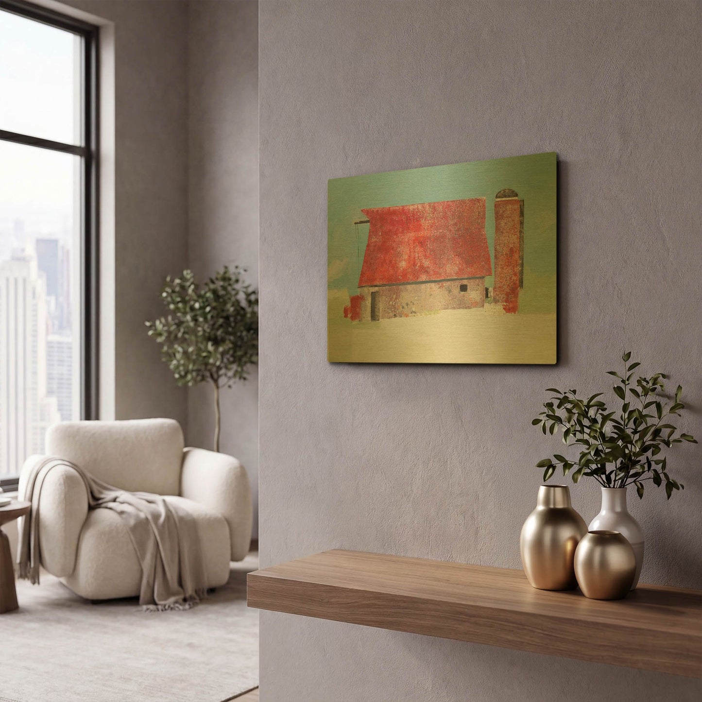 'Barn No. 36' By Anthony Grant Gold Metal Wall Art