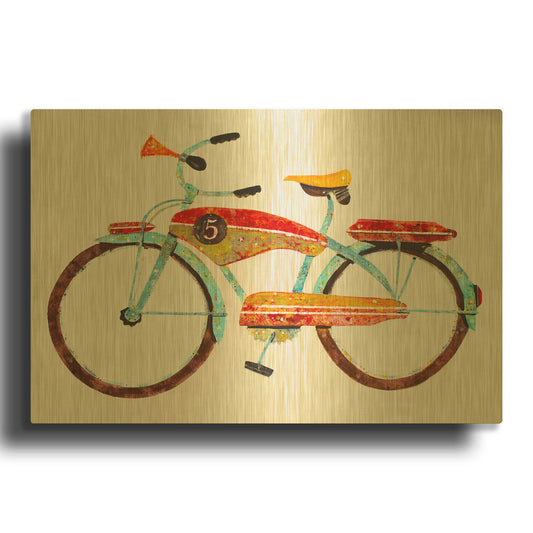 'Bike No. 5' By Anthony Grant Gold Metal Wall Art
