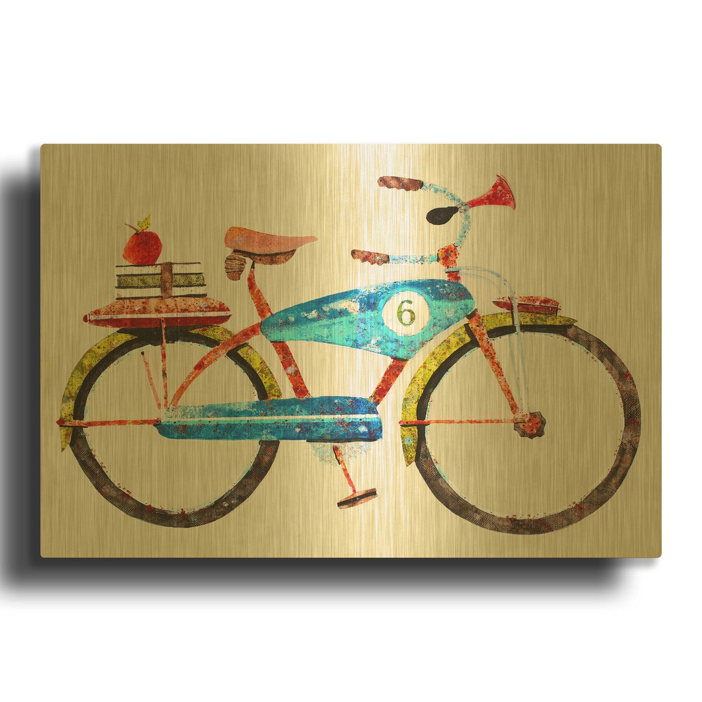 'Bike No. 6' By Anthony Grant Gold Metal Wall Art