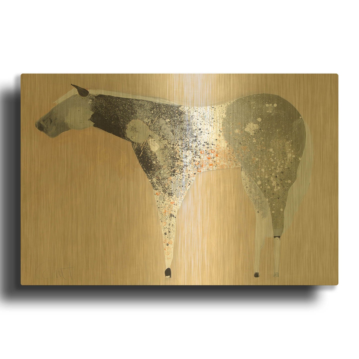 'Horse No. 25' By Anthony Grant Gold Metal Wall Art