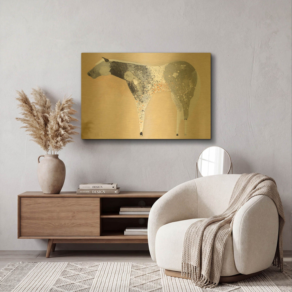 'Horse No. 25' By Anthony Grant Gold Metal Wall Art
