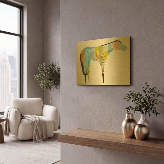 'Horse No. 27' By Anthony Grant Gold Metal Wall Art