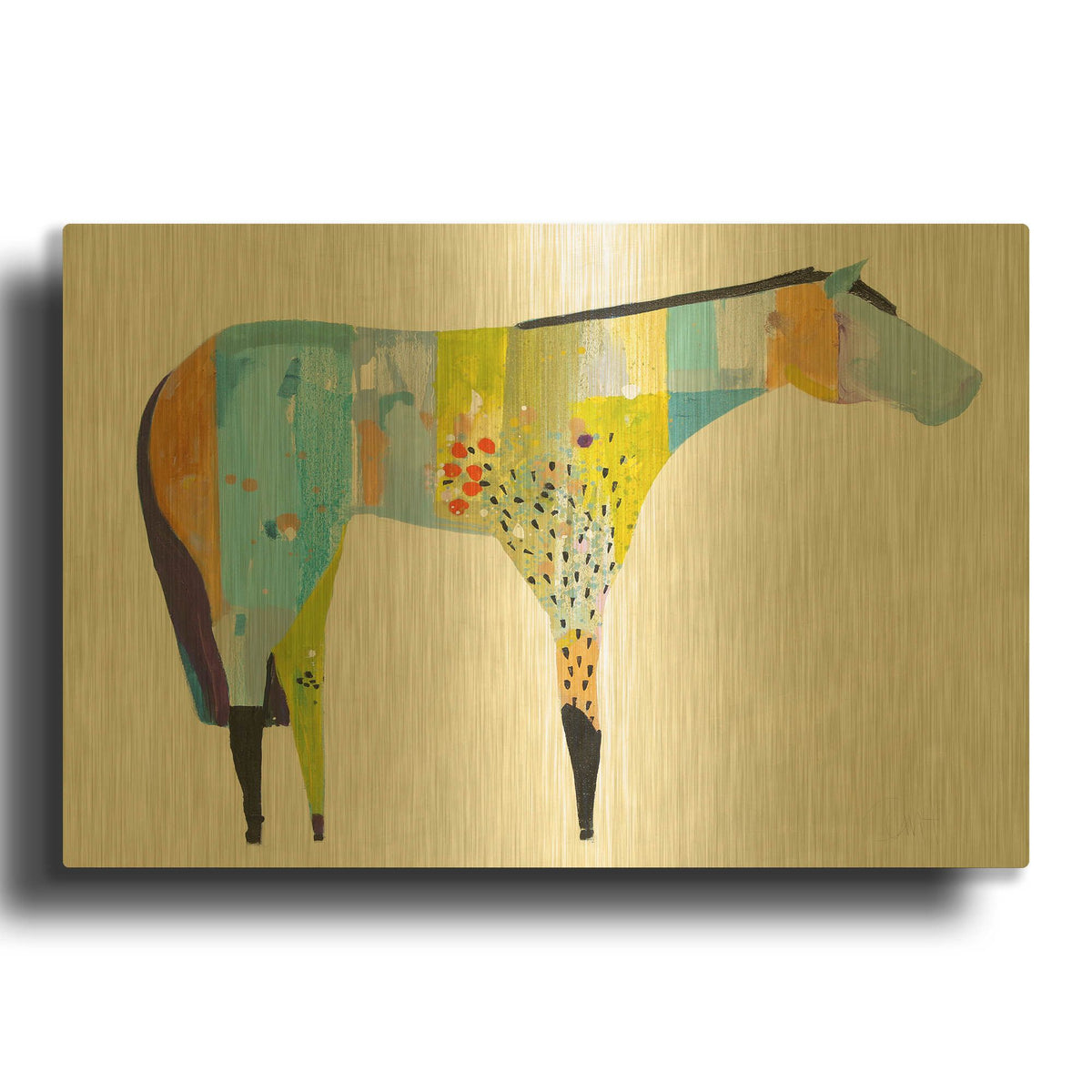 'Horse No. 27' By Anthony Grant Gold Metal Wall Art