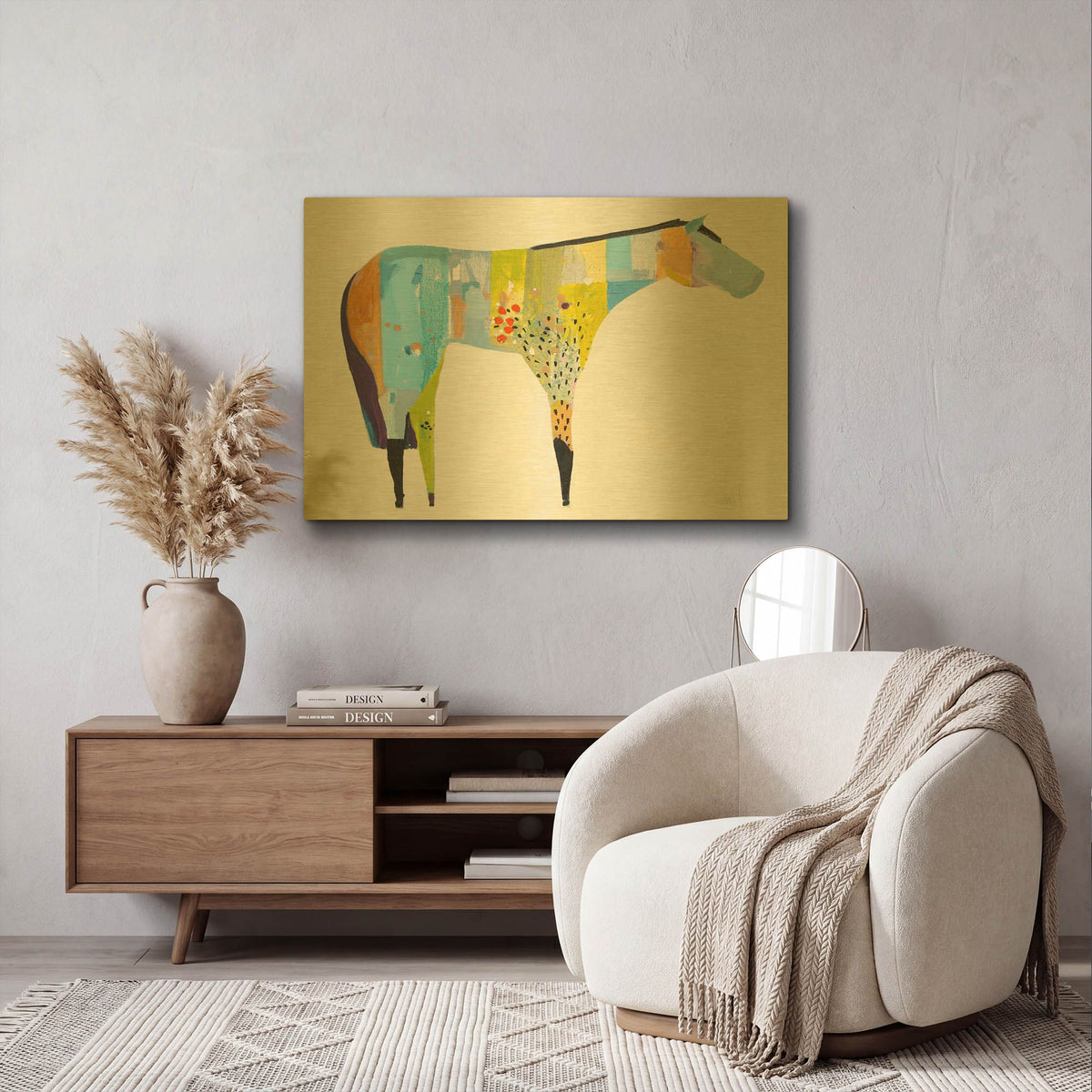 'Horse No. 27' By Anthony Grant Gold Metal Wall Art