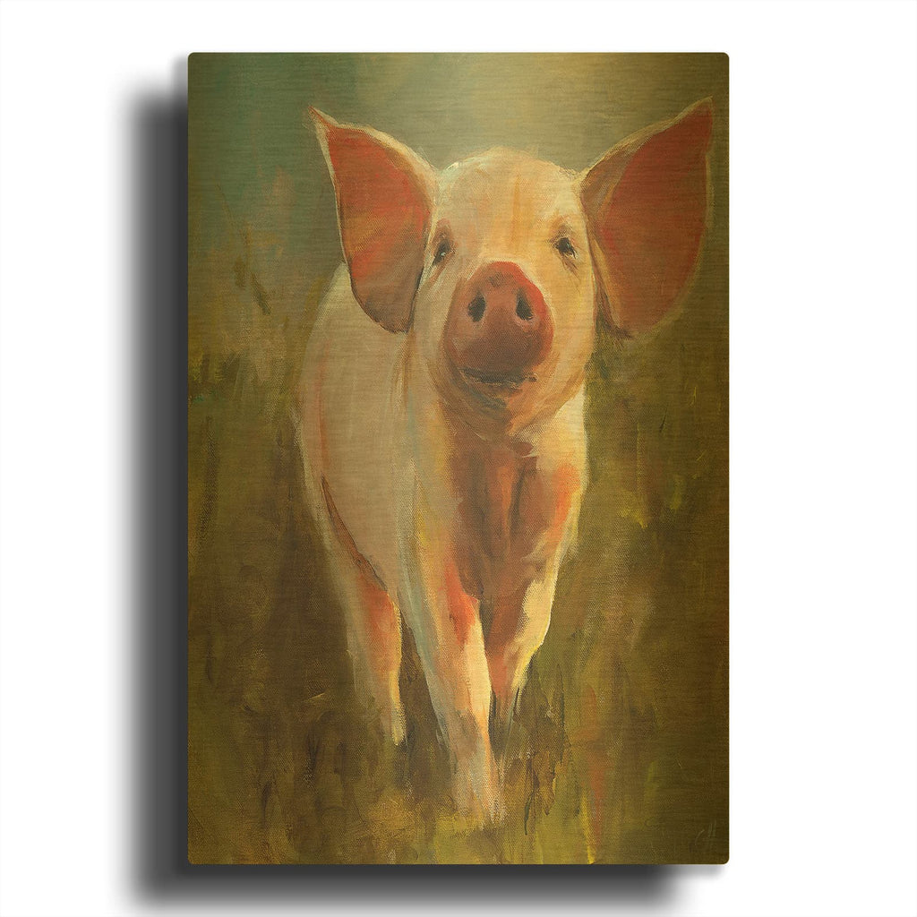 'Morning Pig' By Carl J Humphry Gold Metal Wall Art
