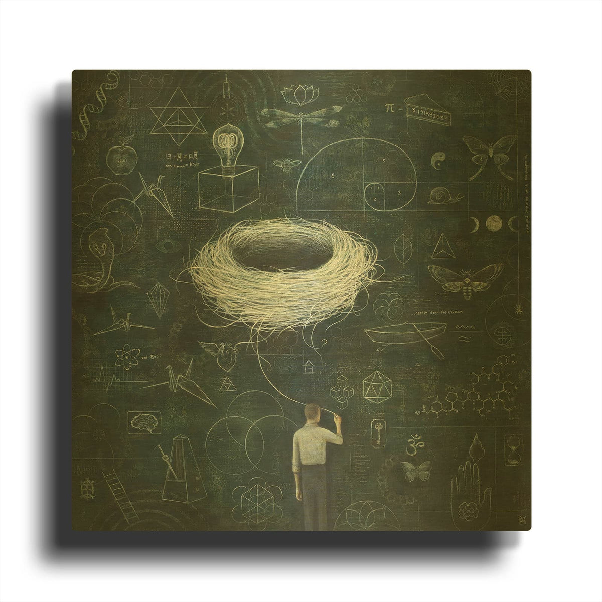 'Drafting Drifting ConsciousNest' By Duy Huynh Gold Metal Wall Art