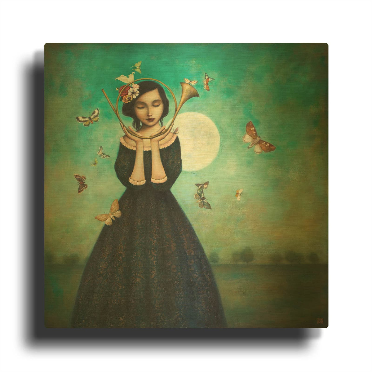 'Evening Echoes' By Duy Huynh Gold Metal Wall Art