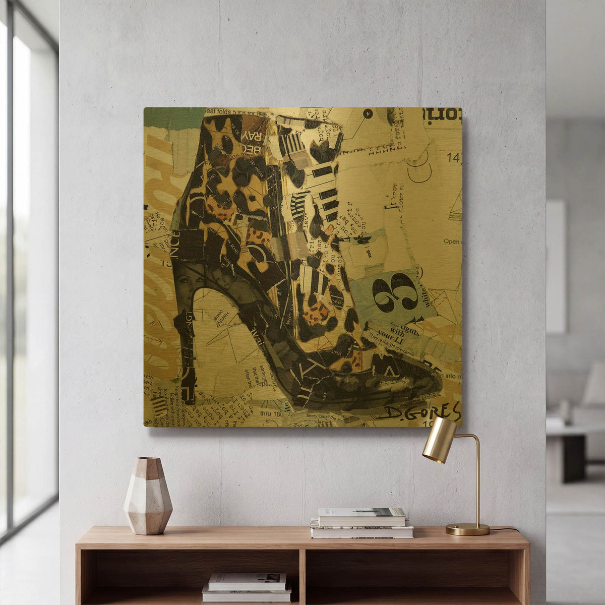 'Minimal Minimalism' By Derek Gores Gold Metal Wall Art