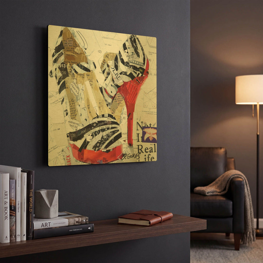'Not in Real Life' By Derek Gores Gold Metal Wall Art