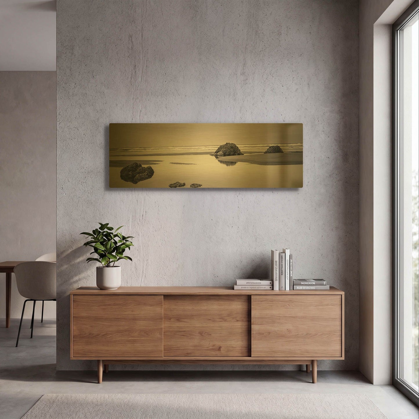 'Beach Rocks No. 4' By Gary Horsfall Gold Metal Wall Art