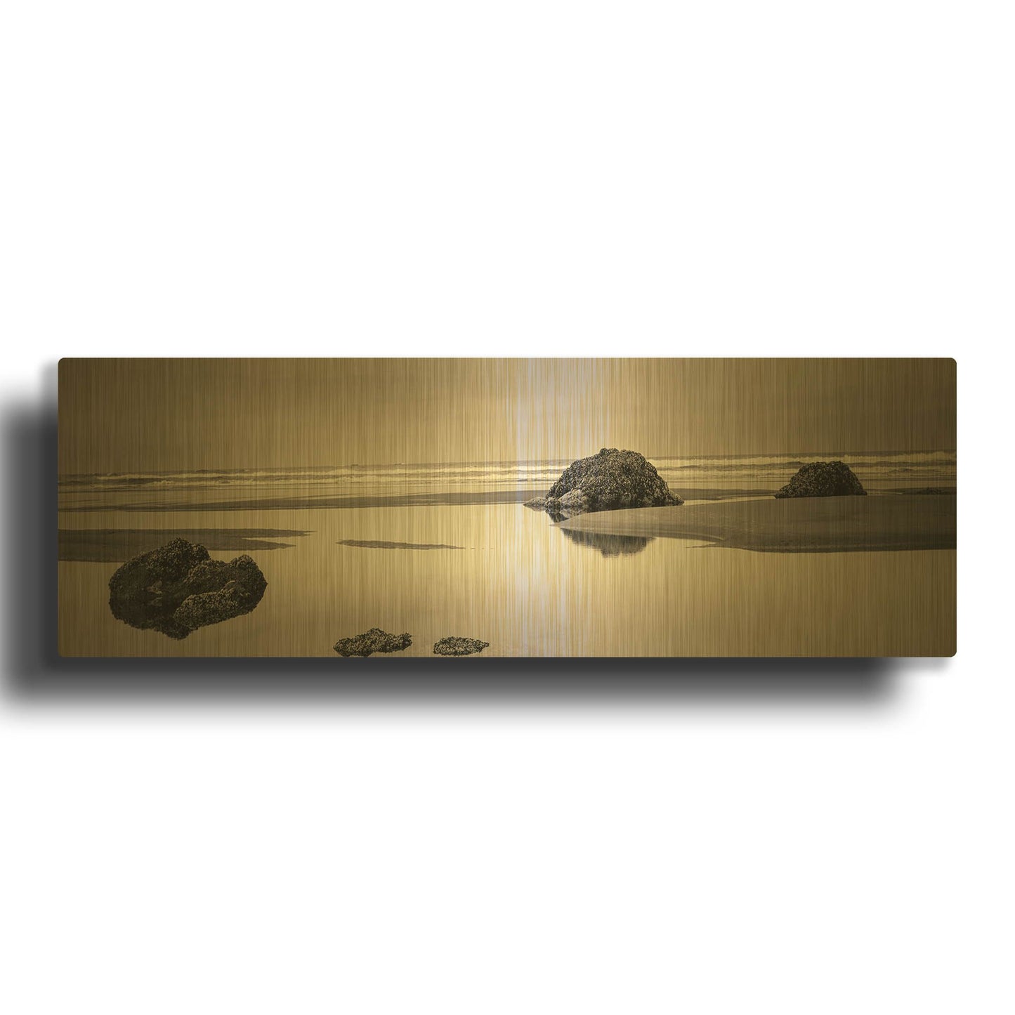 'Beach Rocks No. 4' By Gary Horsfall Gold Metal Wall Art