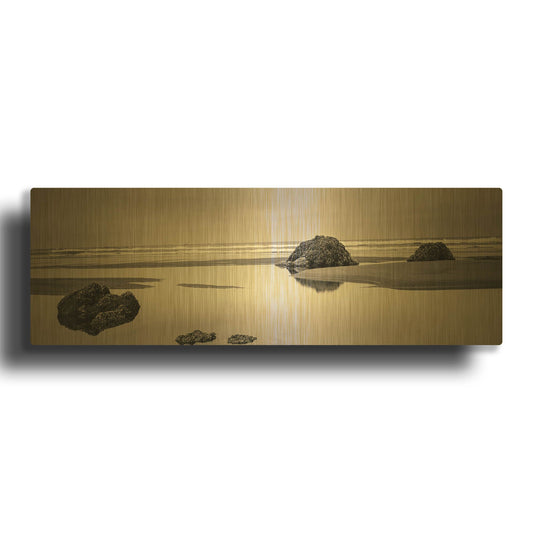 'Beach Rocks No. 4' By Gary Horsfall Gold Metal Wall Art