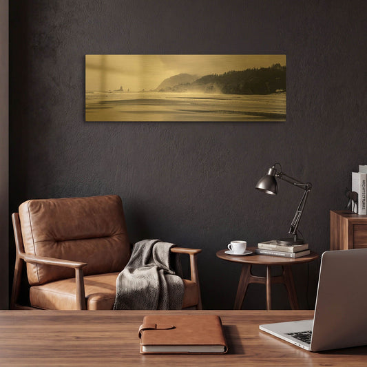 'Cannon Beach No. 7' By Gary Horsfall Gold Metal Wall Art