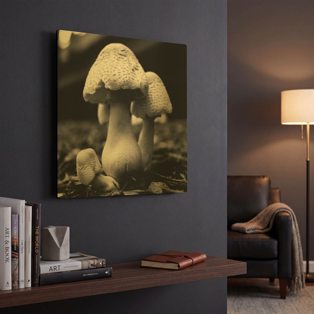 'Mushroom No. 3' By Gary Horsfall Gold Metal Wall Art