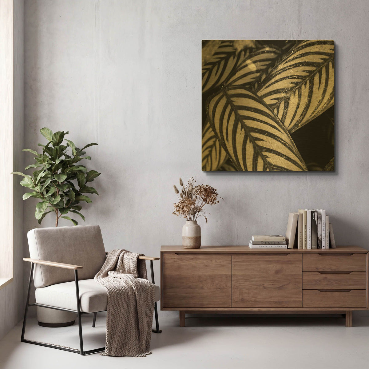 'Varigated Leaves No. 2' By Gary Horsfall Gold Metal Wall Art