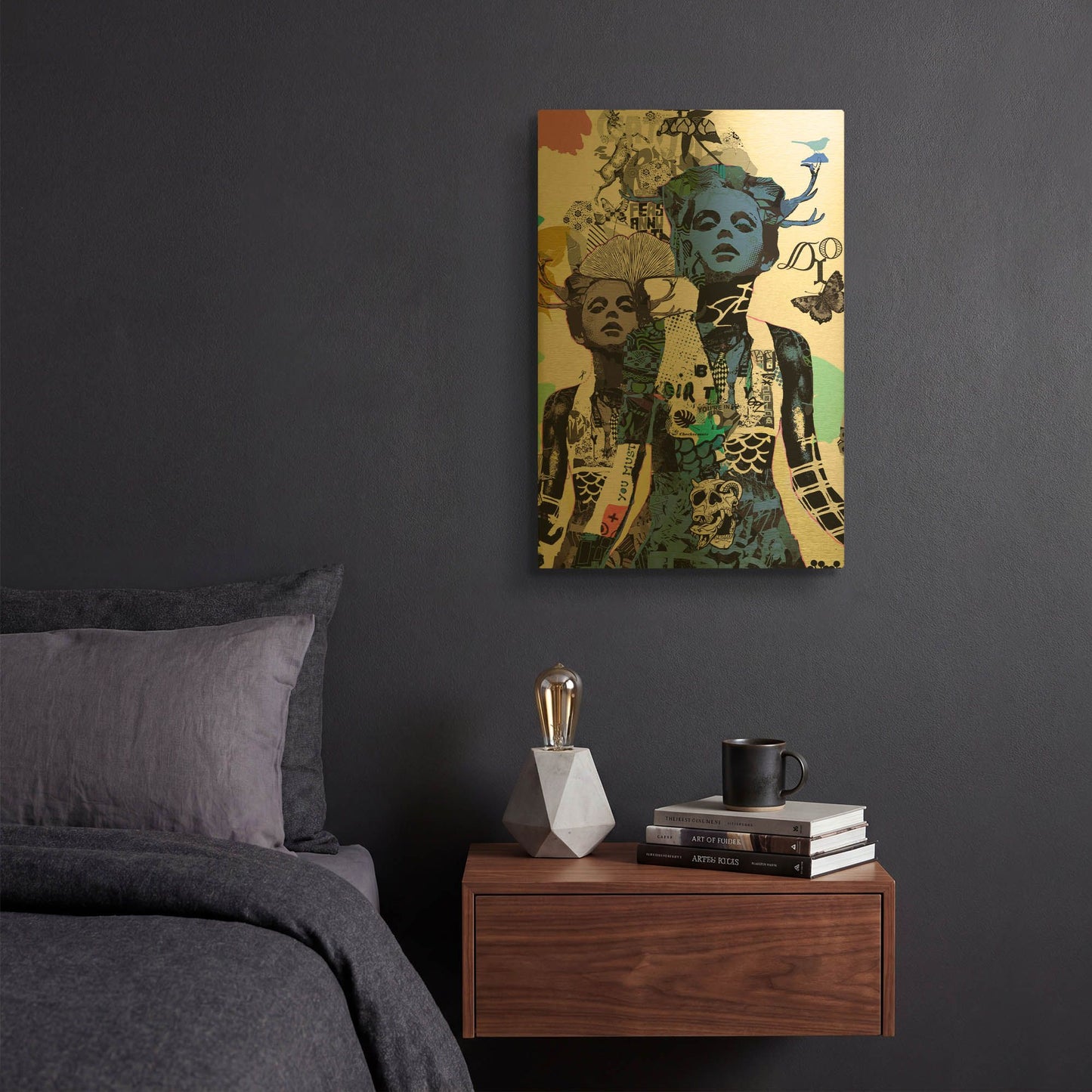 'Cover' By Giulio Lurissevich Gold Metal Wall Art