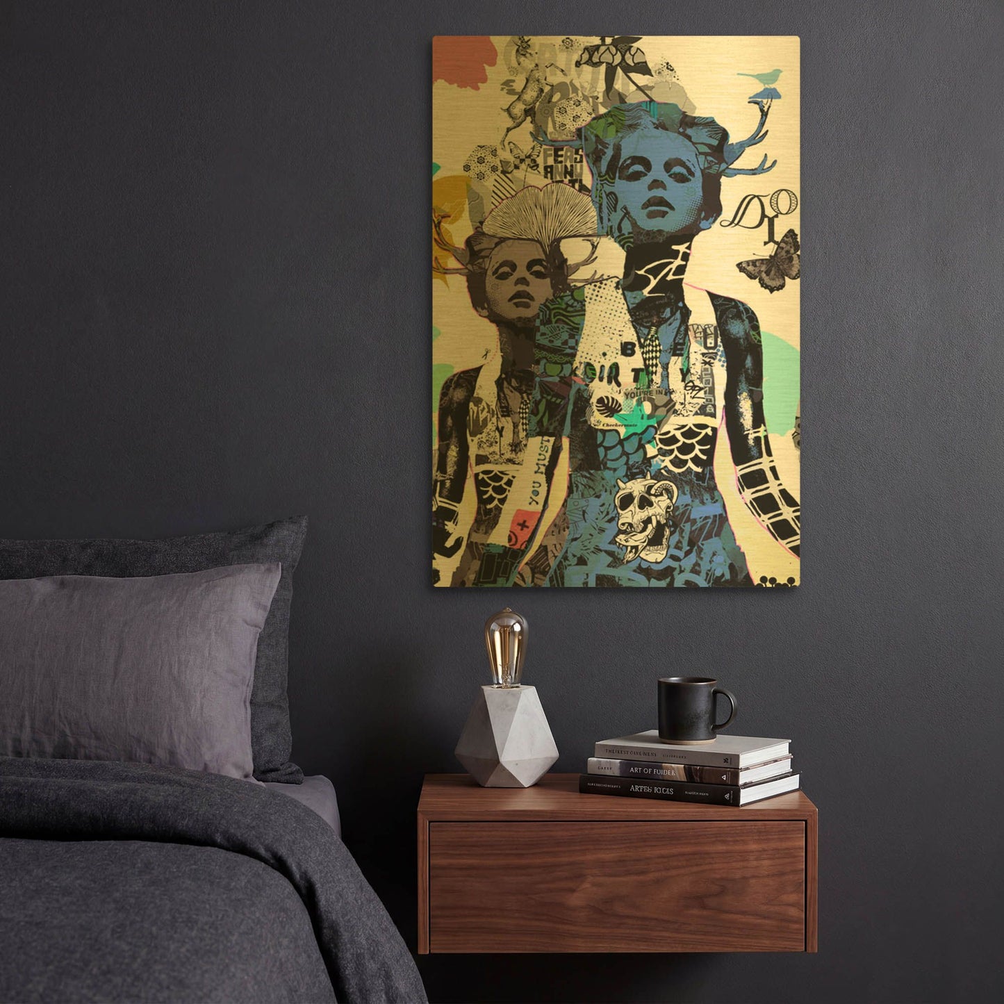 'Cover' By Giulio Lurissevich Gold Metal Wall Art