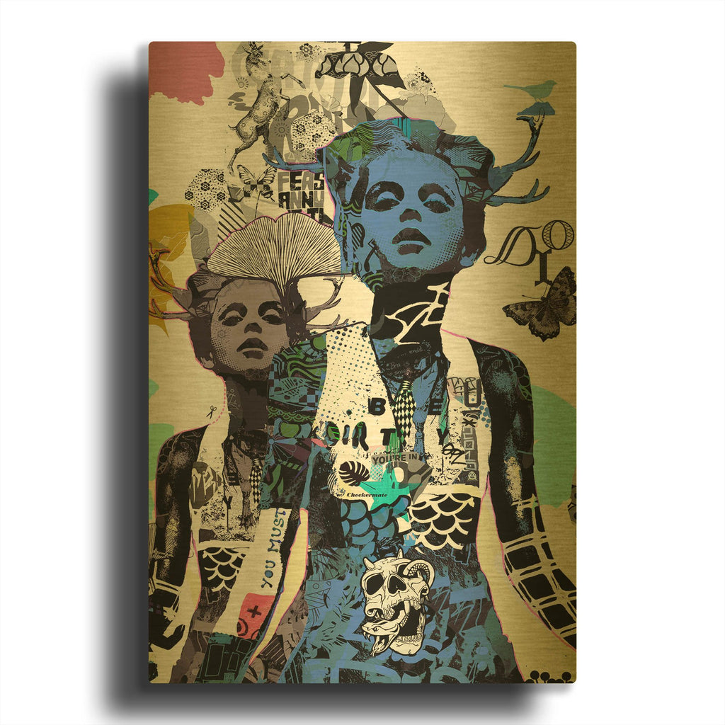 'Cover' By Giulio Lurissevich Gold Metal Wall Art