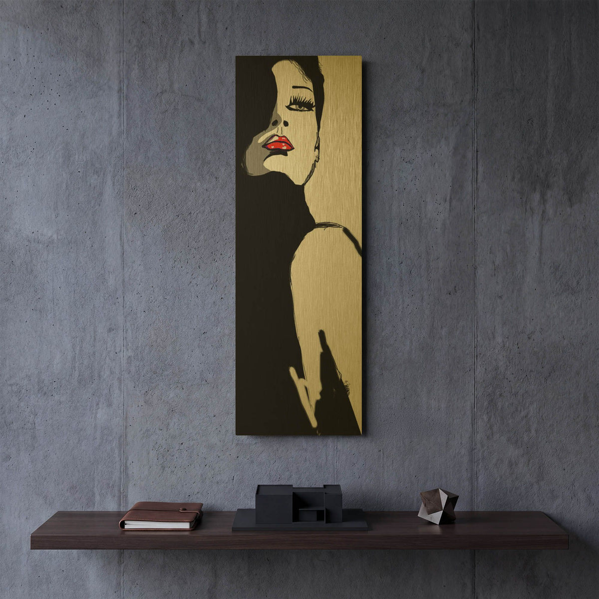 'Figurino' By Giulio Lurissevich Gold Metal Wall Art