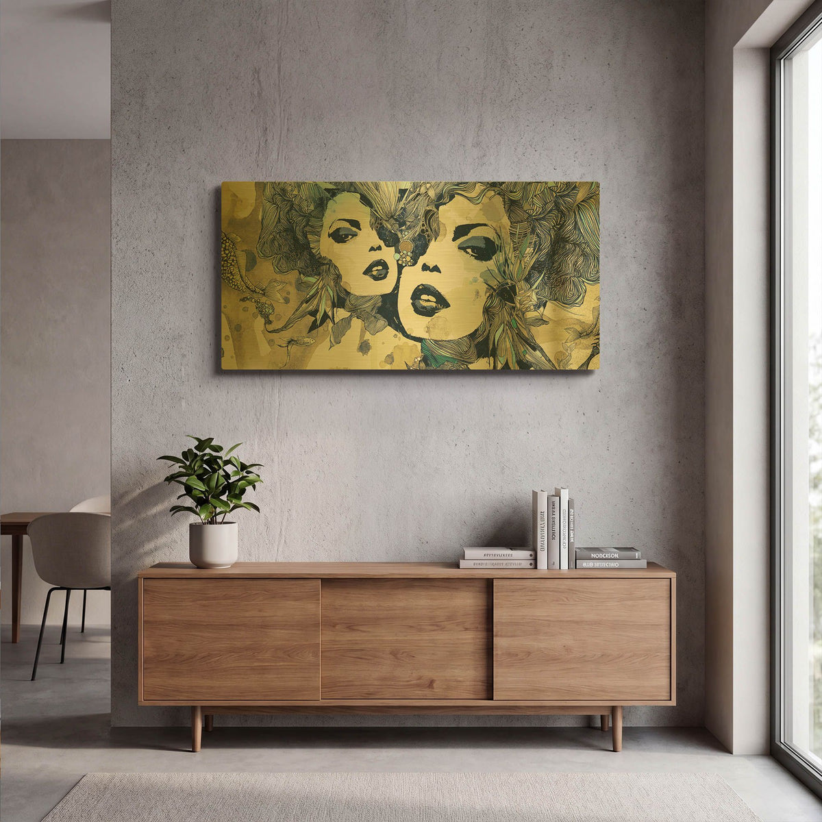 'Roller' By Giulio Lurissevich Gold Metal Wall Art