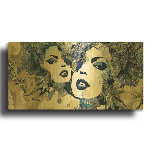 'Roller' By Giulio Lurissevich Gold Metal Wall Art